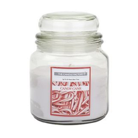 THE CANDLE FACTORY Svíčka ve skle s víkem Candy cane 340g