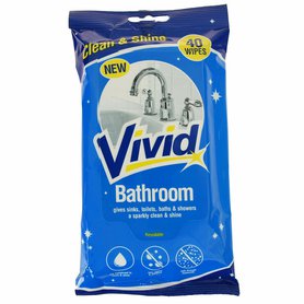 VIVID Čistící vlhčené ubrousky na koupelny 40 ks