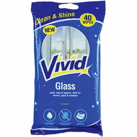 VIVID Čistící vlhčené ubrousky na sklo 40 ks