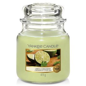 YANKEE CANDLE Střední svíčka ve skle Lime & Coriander 411 g