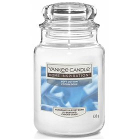 YANKEE CANDLE home inspiration Velká svíčka ve skle Soft Cotton 538 g